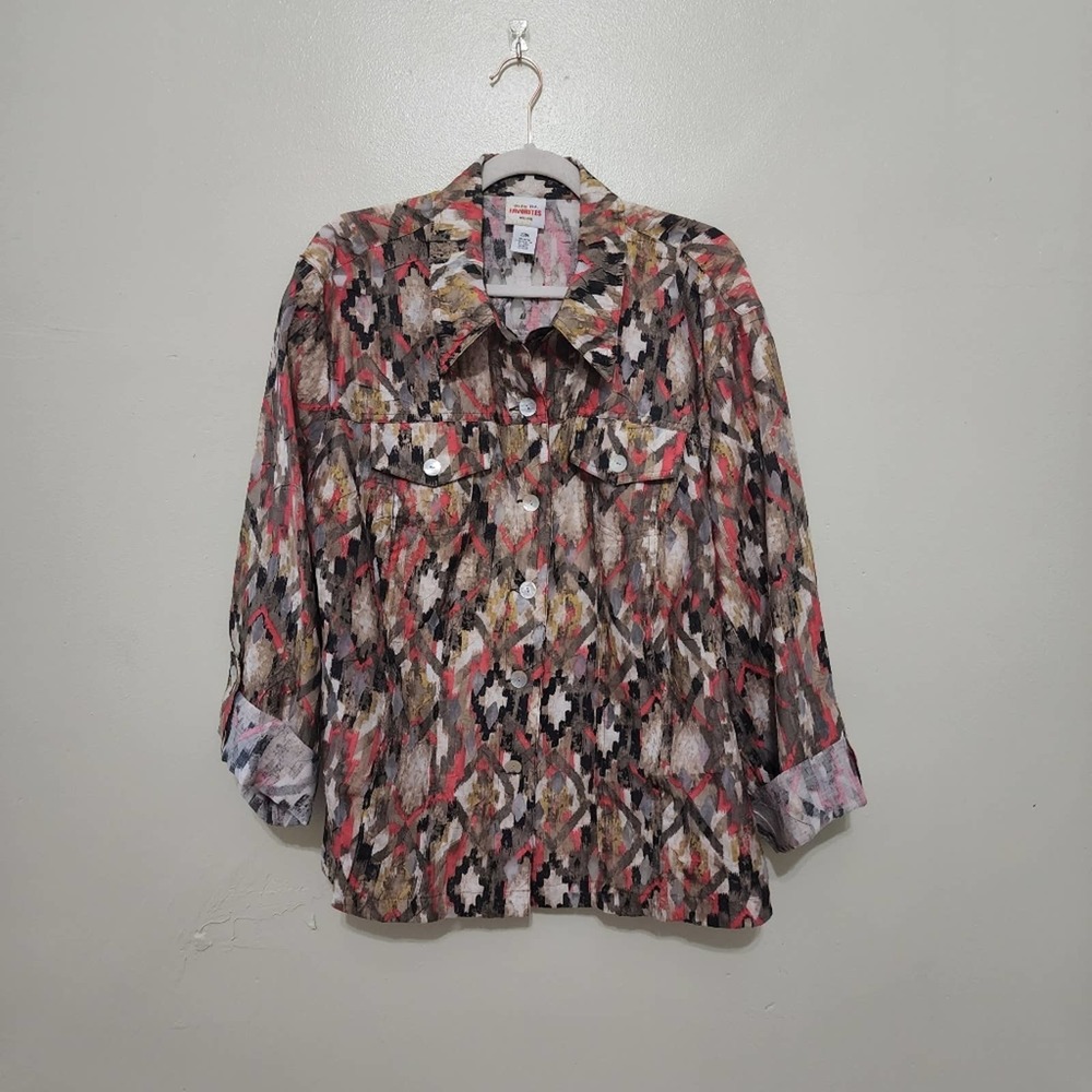 Ruby Rd. Favorites Collared Button Front Patterne… - image 2